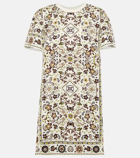 Printed silk and cotton minidress in multicoloured Tory Burch