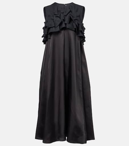 Ruffled wool midi dress in black - Noir Kei Ninomiya | Mytheresa
