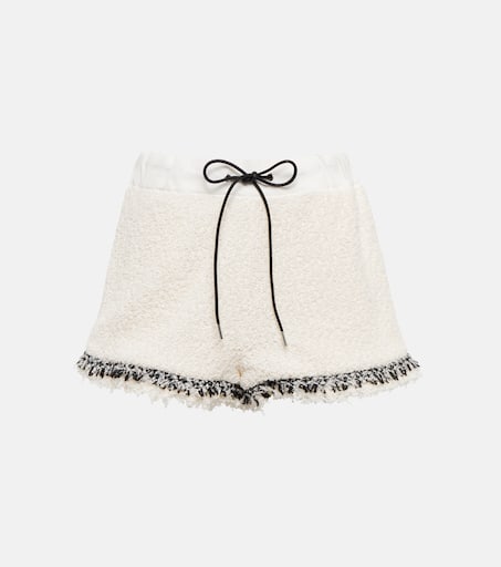 関送込み【sacai】Drawstring tweed shorts Drawstring tweed shorts in white - Sacai | Mytheresa