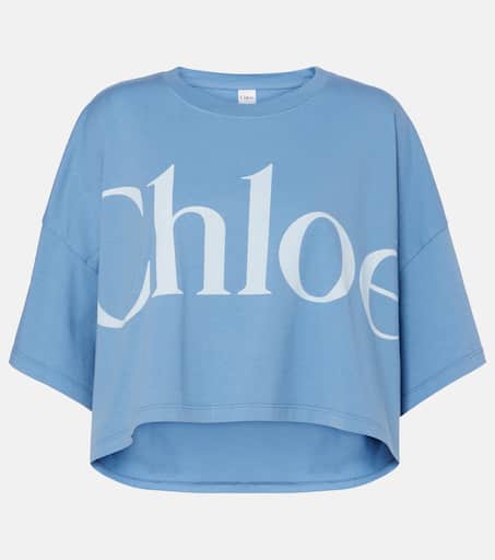 【送料&関税込】ChloAC Logo Detailed Oversized Cropped T-shi White Oversized Cropped Logo T-shirt by Chloé on Sale
