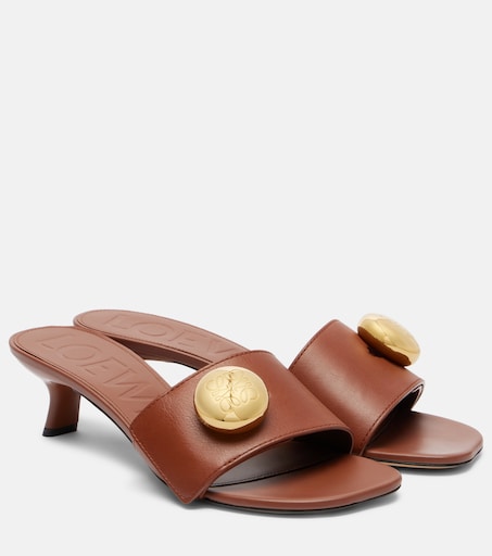 Pebble Anagram leather mules