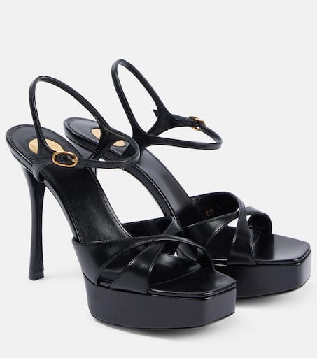 【Saint Laurent】DEBBIE 85 MATINI◆825303AACSQ Saint Laurent Debbie Platform Sandals in Smooth Leather