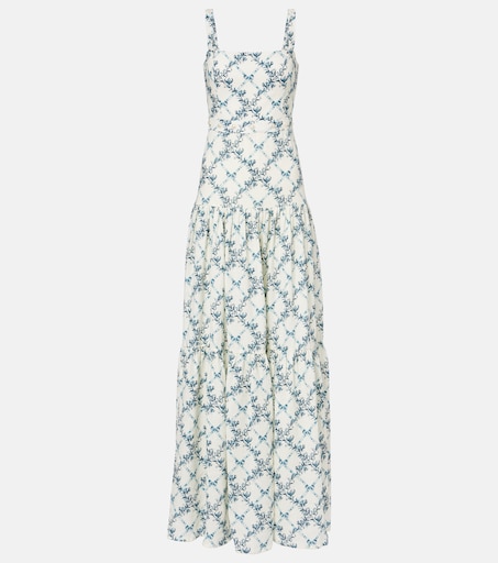 Lima Gloriosa floral linen maxi dress in white - Agua By Agua Bendita |  Mytheresa