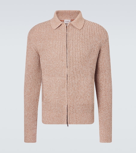 Tod's Cotton mouliné zip-up cardigan