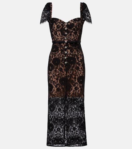 MIDI DRESS WITH SWEETHEART NECKLINE, Black / 6(UK) | 38(IT)