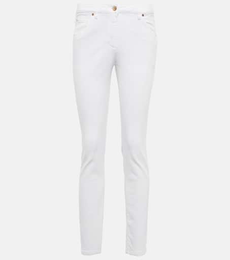 Mid-rise slim jeans in white - Brunello Cucinelli | Mytheresa