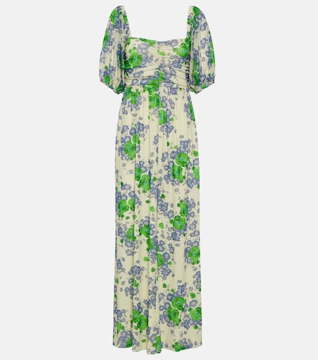 Floral mesh maxi dress in multicoloured - Ganni | Mytheresa