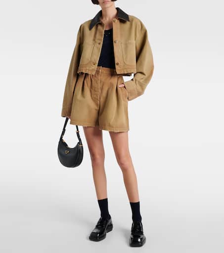Prada Cropped cotton canvas jacket - Jackets - Compare