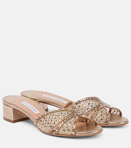 HER LIP TO Tweed Crystal Mules Beige Size: 36 | eBay
