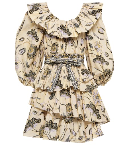 Giselle floral minidress in yellow Ulla Johnson Mytheresa