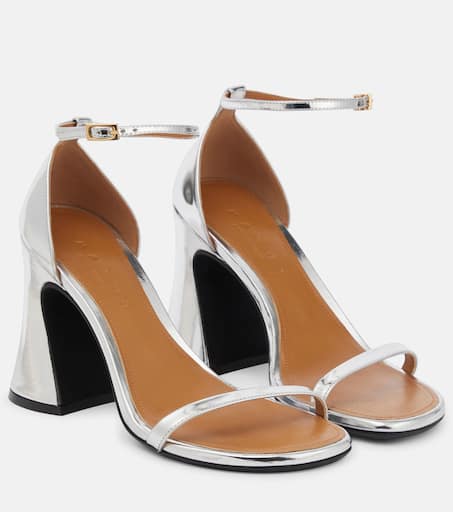 Patent leather high sandals in silver - Marni | Mytheresa