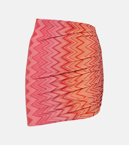 Zigzag lamé miniskirt in red - Missoni | Mytheresa