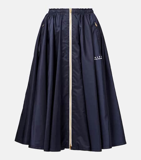 Re-Nylon midi skirt in blue - Prada | Mytheresa