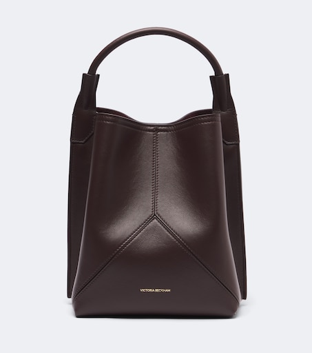 Victoria leather bucket bag in burgundy - Victoria Beckham | Mytheresa
