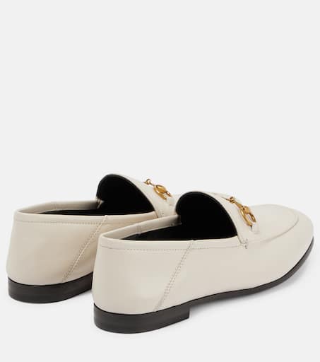Gucci white store leather loafers