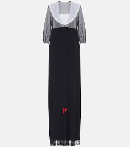 関税・送料込 MIU MIU black satin long ドレス Black Long Satin Dress | Miu Miu