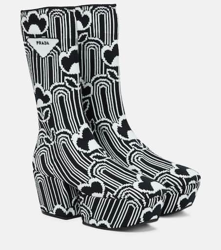 靴 PRADA JACQUARD PLATFORM ANKLE BOOTS P00596779.jpg