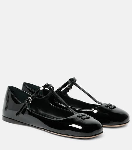 MiuMiu Calf Hair Mary Jane Ballerina Flats バレリーナ ロゴ Miu Miu Leather Mary Jane Ballerina Flats - Bergdorf Goodman