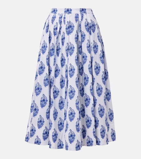 スカート CAROLINA HERRERA High waist skirt Multicolor CAROLINA HERRERA Pleated cotton-blend faille midi skirt