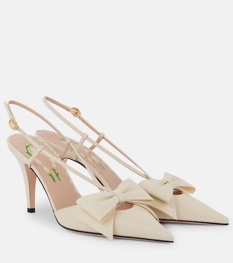 【関税&送料込】Valentino Garavani Decollete Bowow Slingback Bowow Slingback Pumps In Moirè Fabric 45mm for Woman in