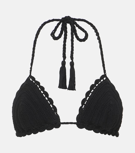 black crochet bikini top
