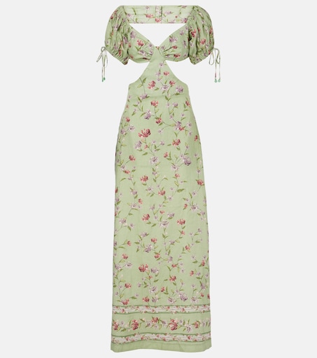 slim fit dress slacks Amaya Maxi Dress Green in Knit Fabric main image 0