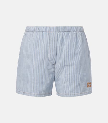 【送料&関税込】Miu Miu Poplin Shorts Miu Miu Cotton Poplin Check Shorts | Harrods UK
