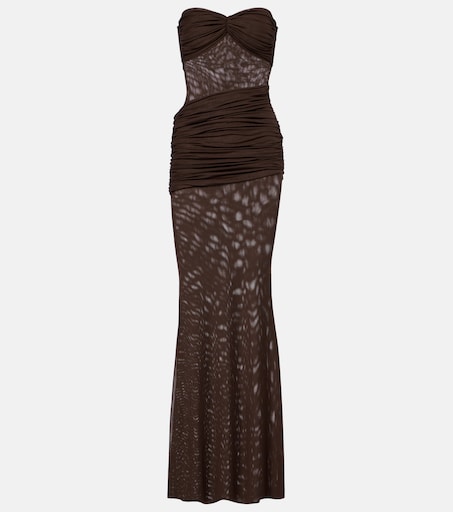 blue dress for baby girl Natasha Strapless Maxi Dress