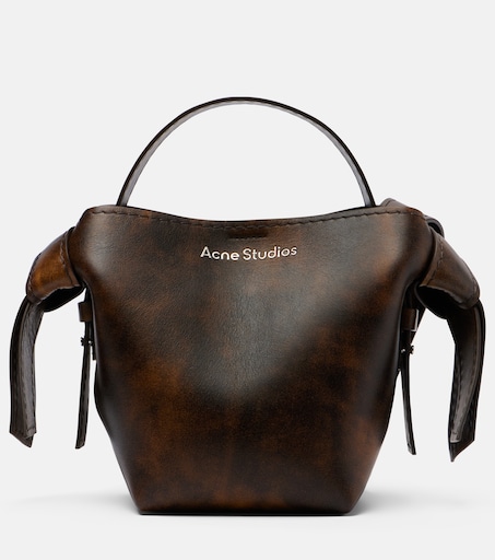 Musubi Mini leather shoulder bag in brown - Acne Studios | Mytheresa