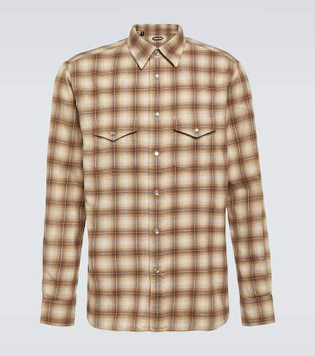 トップス SUBCULTURE COTTON CHECK SHIRT / BROWN SUBCULTURE COTTON CHECK SHIRT / BROWN