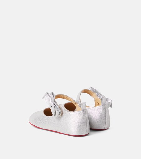 Christian Louboutin Kids 루 베이브 가죽 발레 플랫