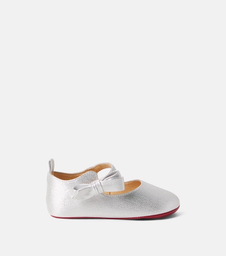 Christian Louboutin Kids 루 베이브 가죽 발레 플랫