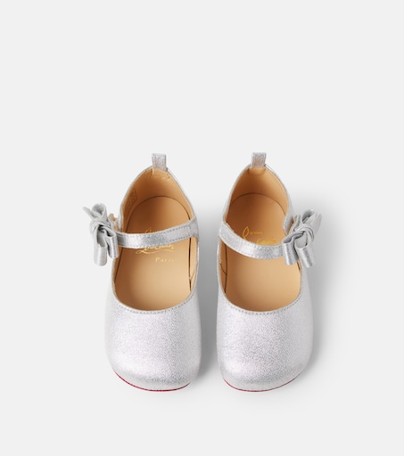 Christian Louboutin Kids 루 베이브 가죽 발레 플랫