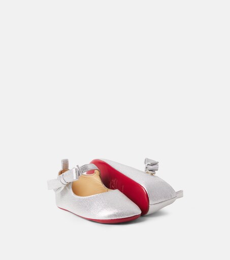 Christian Louboutin Kids 루 베이브 가죽 발레 플랫
