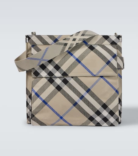 【BURBERRY】CHECK MEDIUM ELIZABETH BAG Burberry Dark Birch Brown Check And Leather Medium Elizabeth
