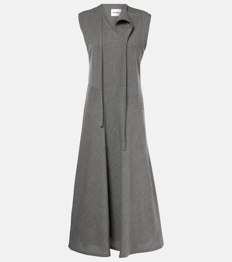 ワンピース Jil Sander Gray Dress In Wool With Crossover Detail Jil Sander Women's Dress In Wool With Crossover Detail