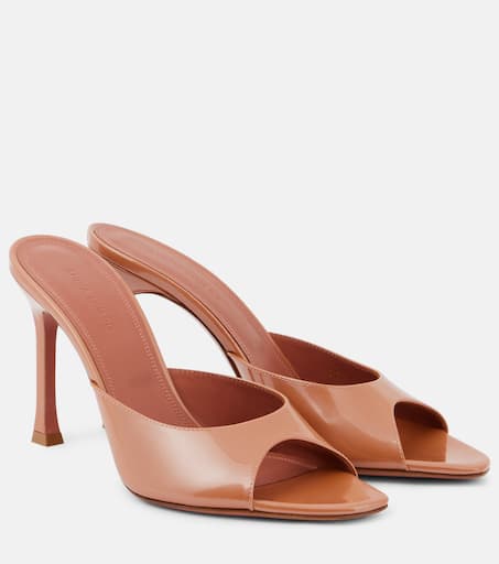 【関税&送料込】Amina Muaddi Lena Sandals In Patent Leather Lena 90 PVC and patent leather sandals in black - Amina