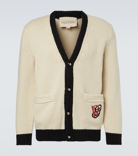 Valentino Embroidered virgin wool cardigan