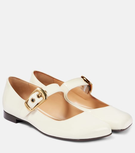 Polly leather Mary Jane flats in white - Chloe | Mytheresa