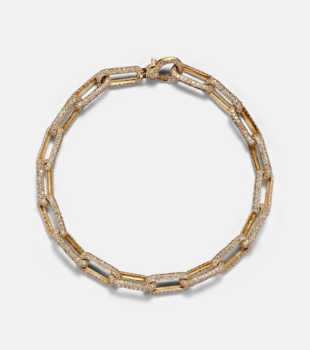 18kt gold chain bracelet with diamonds