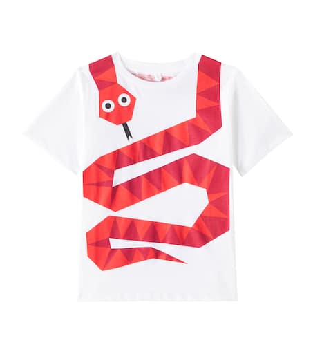 Printed cotton jersey T-shirt in white - Stella Mc Cartney