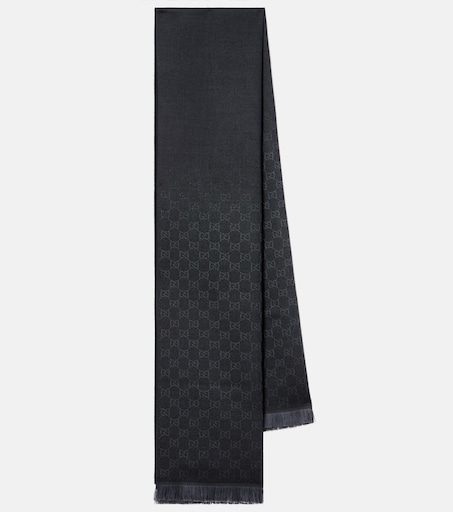 K*様 GUCCI ブラック ショール Gucci GUCCI GUCCI Scarf 570603 3G200 GG Logo wool