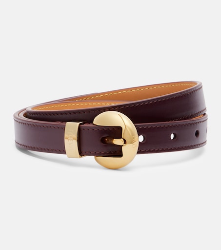 Pebble leather belt in burgundy - Loewe | Mytheresa
