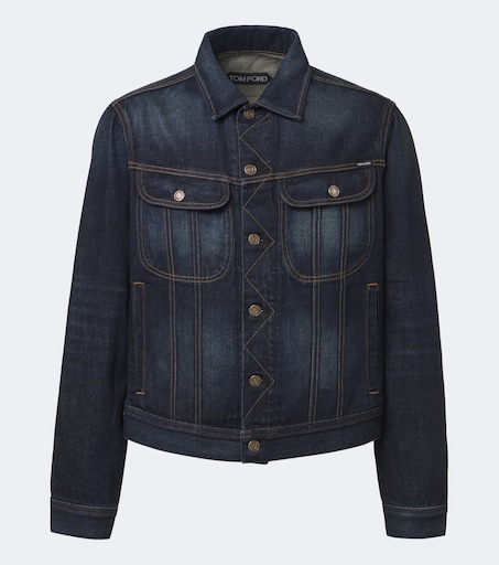 31 TOM FORD トムフォード　デニム　USA インディゴ denim Icon denim jacket in blue - Tom Ford | Mytheresa