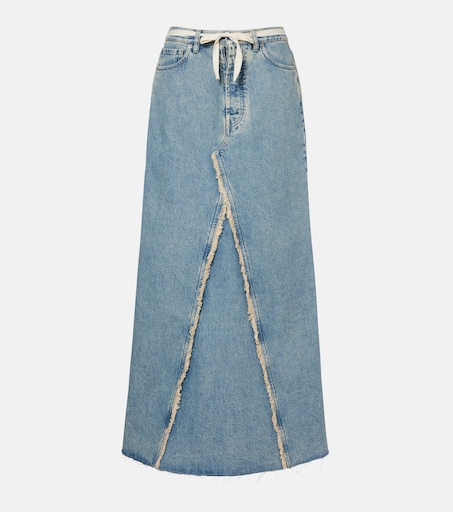 Frayed denim maxi skirt in blue - Maison Margiela | Mytheresa
