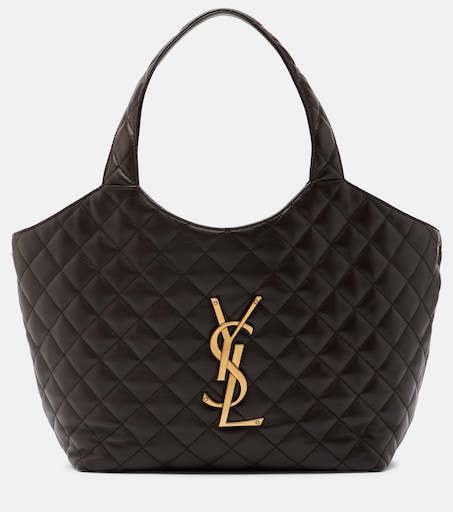 Icare Medium quilted suede shopper