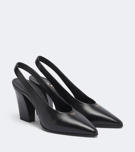 Leather slingback pumps