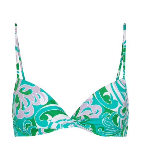 Printed bikini top in green - Emilio Pucci Beach | Mytheresa