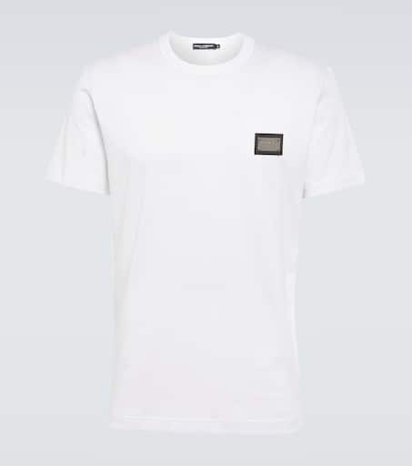 Logo cotton T shirt in black Dolce Gabbana Mytheresa