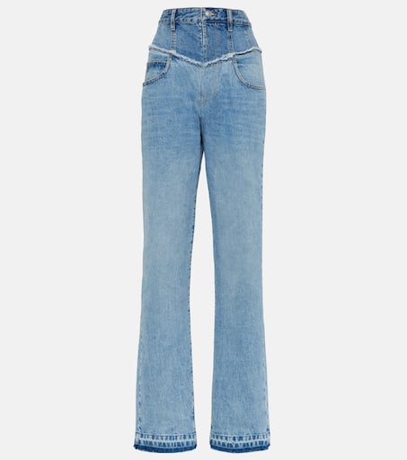 デニム・ジーパン ISABEL MARANT Woman Jeans Blue PA0047FAA1H23I 30LU ISABEL MARANT Nominic high-rise slim-leg jeans | THE OUTNET